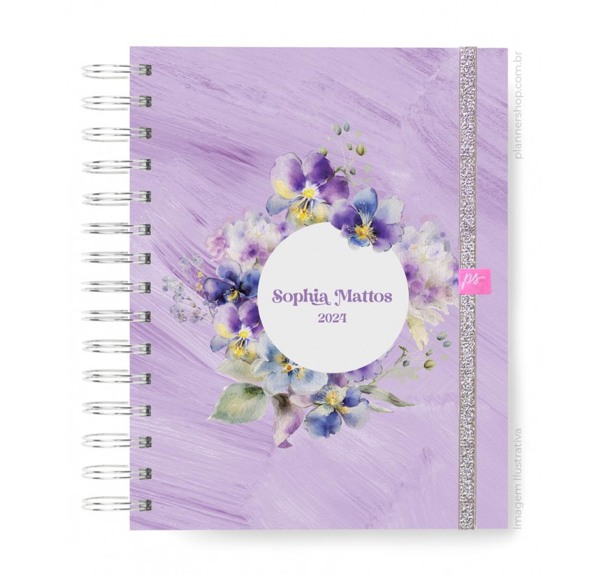 Mini Planner 2024 - Violet Floral Paint
